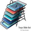 Mind Reader 7-Tier Paper Tray, Desktop Organizer, File Storage, Office, Metal Mesh, 11.75″ L x 13.75″ W x 18″ H, Black(6 Tier)