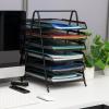 Mind Reader 7-Tier Paper Tray, Desktop Organizer, File Storage, Office, Metal Mesh, 11.75″ L x 13.75″ W x 18″ H, Black(6 Tier)