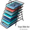 Mind Reader 7-Tier Paper Tray, Desktop Organizer, File Storage, Office, Metal Mesh, 11.75″ L x 13.75″ W x 18″ H, Black(7 Tier)