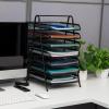 Mind Reader 7-Tier Paper Tray, Desktop Organizer, File Storage, Office, Metal Mesh, 11.75″ L x 13.75″ W x 18″ H, Black(7 Tier)