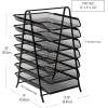 Mind Reader 7-Tier Paper Tray, Desktop Organizer, File Storage, Office, Metal Mesh, 11.75″ L x 13.75″ W x 18″ H, Black(7 Tier)