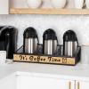 Mind Reader Airpot Serving Station, Coffee Bar Accessories, Countertop Organizer, Wire Mesh, 24″L x 12″W x 6″H, Black