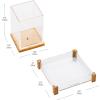 Mind Reader Catch All Tray and Pen Cup Set, Office, Acrylic, 6.75″L x 6.75″W x 1.5″H, 2 Pcs., Brown(Catch All Tray and Pen Cup)