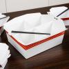 Mind Reader Chinese Take Out Serving Set, Divided Serving Tray, 4 Bowls, Melamine, 15″ L x 13″ W x 5.5″ H, 5 pcs, White