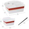 Mind Reader Chinese Take Out Serving Set, Divided Serving Tray, 4 Bowls, Melamine, 15″ L x 13″ W x 5.5″ H, 5 pcs, White