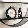 Mind Reader Circular Floating Shelves, Wall Decor, Accent Shelf, Office, Bathroom, Metal Mesh, 18″ L x 4″ W x 18″ H, Black(Black)