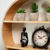 Mind Reader Circular Floating Shelves, Wall Decor, Accent Shelf, Office, Bathroom, Metal Mesh, 18″ L x 4″ W x 18″ H, Black(Brown)