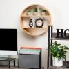 Mind Reader Circular Floating Shelves, Wall Decor, Accent Shelf, Office, Bathroom, Metal Mesh, 18″ L x 4″ W x 18″ H, Black(Brown)