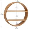 Mind Reader Circular Floating Shelves, Wall Decor, Accent Shelf, Office, Bathroom, Metal Mesh, 18″ L x 4″ W x 18″ H, Black(Brown)