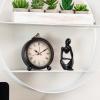Mind Reader Circular Floating Shelves, Wall Decor, Accent Shelf, Office, Bathroom, Metal Mesh, 18″ L x 4″ W x 18″ H, Black(White)