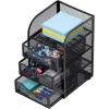 Mind Reader Desktop Accessory Storage, Paper Binder Clip Basket, Workspace, Office, Metal Mesh, 4.75″L x 5″W x 8″H, Silver(Black)