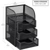 Mind Reader Desktop Accessory Storage, Paper Binder Clip Basket, Workspace, Office, Metal Mesh, 4.75″L x 5″W x 8″H, Silver(Black)