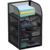 Mind Reader Desktop Accessory Storage, Paper Binder Clip Basket, Workspace, Office, Metal Mesh, 4.75″L x 5″W x 8″H, Silver(Black)