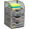 Mind Reader Desktop Accessory Storage, Paper Binder Clip Basket, Workspace, Office, Metal Mesh, 4.75″L x 5″W x 8″H, Silver(Silver)
