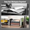 Mind Reader Desktop Organizer, File Storage, Paper Tray, Workspace, Office, Metal Mesh, 16.75″L x 9.15″W x 6″H, White(Black)