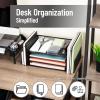 Mind Reader Desktop Organizer, File Storage, Paper Tray, Workspace, Office, Metal Mesh, 16.75″L x 9.15″W x 6″H, White(Black)