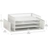 Mind Reader Desktop Organizer, File Storage, Paper Tray, Workspace, Office, Metal Mesh, 16.75″L x 9.15″W x 6″H, White(White)