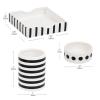 Mind Reader Desktop Organizer Set, 3 Pcs., Pen Cup, Clip Dish, Memo Tray, Office, Ceramic, 3″ L x 3″ W x 4″ H, Black & White
