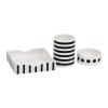 Mind Reader Desktop Organizer Set, 3 Pcs., Pen Cup, Clip Dish, Memo Tray, Office, Ceramic, 3″ L x 3″ W x 4″ H, Black & White