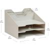Mind Reader Desktop Organizer, Vertical File Holder, Paper Trays, Office, Plastic, Beige(Beige)