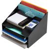 Mind Reader Desktop Organizer, Vertical File Holder, Paper Trays, Office, Plastic, Beige(Classic Black)