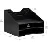 Mind Reader Desktop Organizer, Vertical File Holder, Paper Trays, Office, Plastic, Beige(Classic Black)
