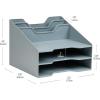 Mind Reader Desktop Organizer, Vertical File Holder, Paper Trays, Office, Plastic, Beige(Gray)