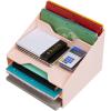 Mind Reader Desktop Organizer, Vertical File Holder, Paper Trays, Office, Plastic, Beige(Pink)