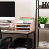 Mind Reader Desktop Organizer, Vertical File Holder, Paper Trays, Office, Plastic, Beige(Pink)