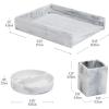 Mind Reader Desktop Set, 3 Pcs., Pen Cup, Catch-All Dish, Paper Tray, Office, Resin, 10.25″ L x 12.25″ W x 2.5″ H, White