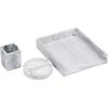 Mind Reader Desktop Set, 3 Pcs., Pen Cup, Catch-All Dish, Paper Tray, Office, Resin, 10.25″ L x 12.25″ W x 2.5″ H, White