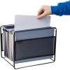 Mind Reader Hanging File Folder Organizer, Desktop Organizer, Storage, Office, Metal Mesh, 13″L x 9.75″W x 10.25″H, Silver(Black)