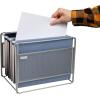 Mind Reader Hanging File Folder Organizer, Desktop Organizer, Storage, Office, Metal Mesh, 13″L x 9.75″W x 10.25″H, Silver(Silver)