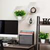 Mind Reader Hexagon Floating Shelves, Wall Decor, Honeycomb Accent Shelf, Office, Metal Mesh, 14″ L x 4″ W x 12″ H, Set of 3, Black(White)