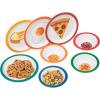 Mind Reader Kids Plate and Bowl Set, Toddler Plates, Cereal and Soup Bowl, Melamine, 8.25″L x 8.25″W 1″H, 8 pcs, Multi-color