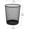 Mind Reader Mesh Trash Can, 16.65L (4.4 gal), Waste Paper Basket, Round, Office, Metal Mesh, Set of 2, Silver(Black)