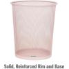 Mind Reader Mesh Trash Can, 16.65L (4.4 gal), Waste Paper Basket, Round, Office, Metal Mesh, Set of 2, Silver(Pink)