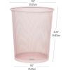 Mind Reader Mesh Trash Can, 16.65L (4.4 gal), Waste Paper Basket, Round, Office, Metal Mesh, Set of 2, Silver(Pink)