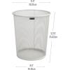 Mind Reader Mesh Trash Can, 16.65L (4.4 gal), Waste Paper Basket, Round, Office, Metal Mesh, Set of 2, Silver(White)