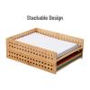 Mind Reader Paper Tray, Set of 2, Desktop Organizer, Storage, Office, Rayon from Bamboo, 10″ L x 12.5″ W x 2.25″ H, Brown