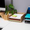Mind Reader Paper Tray, Set of 2, Desktop Organizer, Storage, Office, Rayon from Bamboo, 10″ L x 12.5″ W x 2.25″ H, Brown