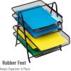 Mind Reader Paper Tray and File Folder Set, Desktop Organizer, Storage, Office, Metal Mesh, 11.75″L x 14″W x 14.5″H, Black