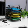 Mind Reader Paper Tray and File Folder Set, Desktop Organizer, Storage, Office, Metal Mesh, 11.75″L x 14″W x 14.5″H, Black