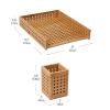 Mind Reader Paper Tray and Pen Cup Set, 2 Pcs., Desktop Organizer, Office, Rayon from Bamboo, 10″ L x 12.5″ W x 2.25″ H, Brown