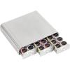 Mind Reader Single Serve Coffee Pod Organizer with 3 Drawers, 36 Pod Capacity, Countertop, 13.5″L x 12.25″W x 2.5″H, Silver(Silver)