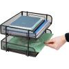 Mind Reader Stackable Paper Tray, Desktop Organizer, File Storage, Office, Metal Mesh, 13.5″ L x 10″ W x 7.25″ H, 2 Pcs., White(Black)