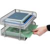 Mind Reader Stackable Paper Tray, Desktop Organizer, File Storage, Office, Metal Mesh, 13.5″ L x 10″ W x 7.25″ H, 2 Pcs., White(Silver)