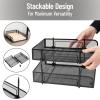 Mind Reader Stackable Paper Tray, Desktop Organizer, File Storage, Office, Metal Mesh, 2 Pcs, Pink(Black)