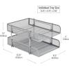 Mind Reader Stackable Paper Tray, Desktop Organizer, File Storage, Office, Metal Mesh, 2 Pcs, Pink(Silver)