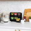 Mind Reader Tea Bag Organizer, Tea Station Organizer, Countertop, Wall Mountable, Acrylic, 10.5″ L x 3.25″ W x 8″ H, Black